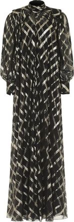 Alberta Ferretti Zijden blend jurk met zwarte slip - Dames - Maxi kleedjes - Zwart - XS - Kleedjes