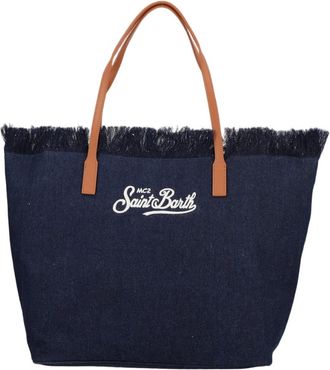 MC2 Saint Barth Deep Indigo Frayed Top Tote Bag