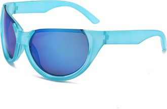 Generic Sports Mens And Womens Sunglasses Outdoor Driving Commuter Sun Glasses(Blue)