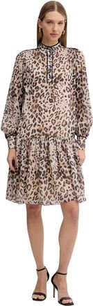 Fracomina Jurk met dierenprint - Dames - Korte kleedjes - Veelkleurig - XS - Leer - Kleedjes