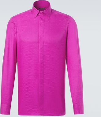 Tom Ford Perforated silk twill shirt