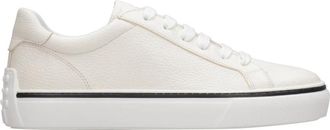 Tod's Witte Leren Sneakers met Logo-inprenting - Heren - Sneakers - Wit - 39 EU - Schoenen