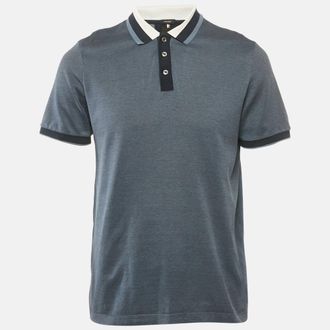 HUGO BOSS Boss By Hugo Boss Blue Cotton Polo T-Shirt