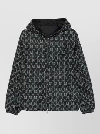 Emporio Armani hooded nylon bomber jacket elasticated hem