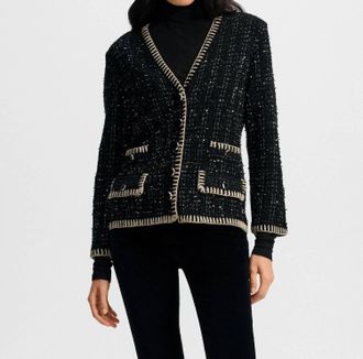 Veronica Beard Ceriani Knit Jacket In Black