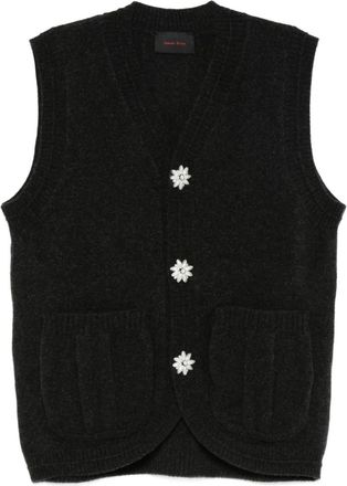 Simone Rocha Canotta con bottoni a fiori - Grigio