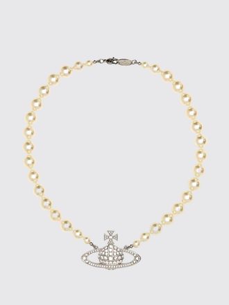 Vivienne Westwood Collana choker in ottone con pendente Orb e perle sintetiche