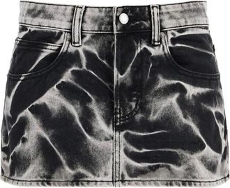 Alexander Wang acid-wash denim mini skirt - women - Cotton - 28 - Grey