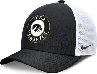 Nike Iowa Primetime Arched Nike Unisex Dri-FIT College Trucker Adjustable Hat in Black | NC13093NIA-G45