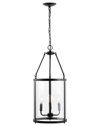 Jonathan Y Designs Jonathan Y Kinsley 12In 3-Light Industrial Farmhouse Iron/Glass Led Pendant