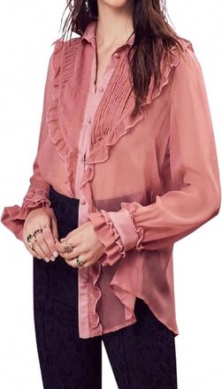 For Love & Lemons Womens Vivi Pintuck Blouse In Pink