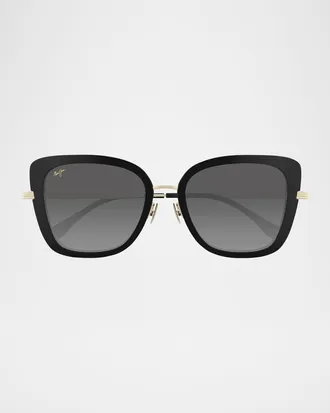 Maui Jim Men & apos;s Violet Lake Titanium and Acetate Cat-Eye Sunglasses