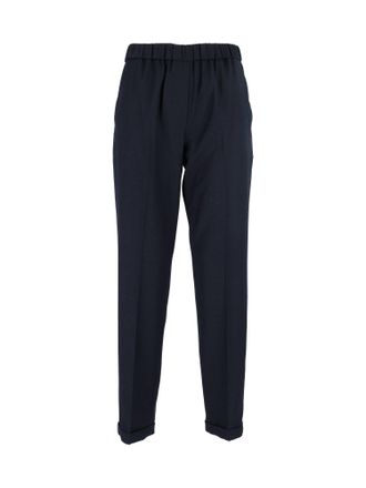 Antonelli Tailored Elastic Waist Cuffed Straight-Leg Pants