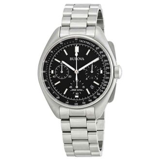 Bulova Lunar Pilot Chronograph Black Dial Mens Watch 96B258