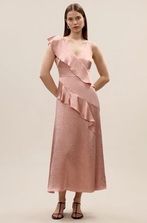 Rebecca Taylor Hollis Satin Dress in Rouge at Nordstrom, Size 8