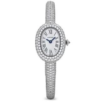 Cartier White Gold and Diamond Baignoire Size 15 New 2025