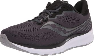Saucony Mens Ride 14 Running Shoe, Charcoal/Black, 10.5 UK