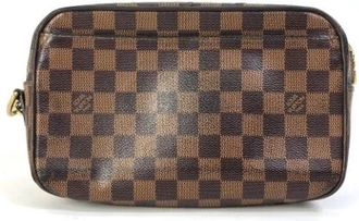 Louis Vuitton Tweedehands Canvas Louis Vuitton tassen - Heren - Vintage Clutch - Bruin - ONE Size - Vintage