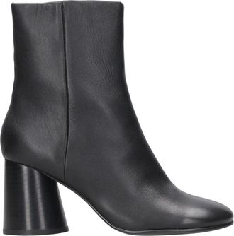 Ash Zwarte Leren Enkellaarzen - Dames - Laarzen met Hak - Zwart - 39 EU - Leer - Schoenen