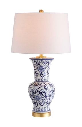Jonathan Y Designs Leo 28.5 Chinoiserie LED Table Lamp, Blue/White at Nordstrom