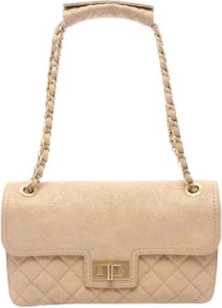 Chanel Pre-owned 2.55 Grained Calfskin Shoulder Bag - Dames - Vintage Schoudertas - Beige - ONE Size - Leer - Vintage
