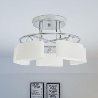 vidaXL Vidaxl - Lampada Soffitto Paralumi Elissoidi Vetro 5 Lampadine E14 200 w