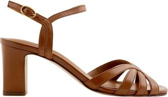 Maison Toufet Viviane - Dames - Sandalen met hakken - Bruin - 40 EU - Leer - Schoenen
