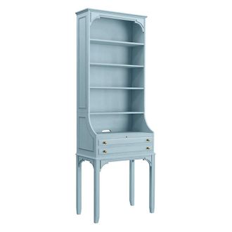 Ballard Designs Casa Florentina Lamberti Secretary Desk with Hutch - Saturated Blue Gray - Ballard Designs