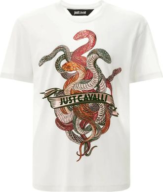 Just Cavalli T-shirts en Polos - Heren - T-shirts - Wit - 3XL - Tops