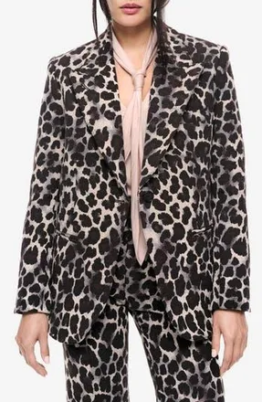 Smythe Leopard Jacquard Cotton Blend Blazer at Nordstrom Rack, Size Small
