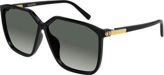 Valentino Gold Vg0025s Oversized Square Sunglasses