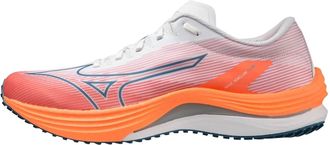Mizuno Mens Wave Rebellion Flash Shoe In White-Silver