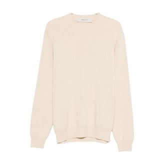 Golden Goose Round-neck Knitwear, male, Beige, Size: XL Maglie Sweater