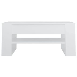 Berkfield Home Decorative Coffee Table White 102x55x45 cm Engineered Wood | Size: 102 x 55 x 45 cm