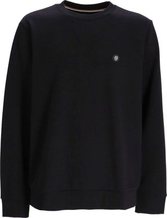 BOSS logo-patch crew-neck sweatshirt - men - Polyester/Cotton - M - Black