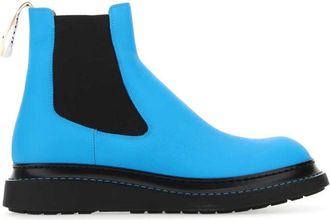 Loewe Blue Leather Ankle Boots