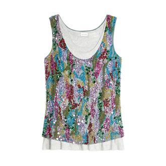 Dries Van Noten Canotta ricamata - male - Dries Van Noten - Sleeveless Tops - Multicolor - M - Tops