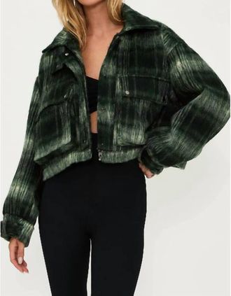 Beach Riot Isola Jacket Plaid In Pine