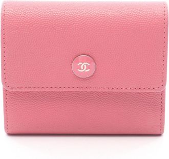 Chanel Pink Grained Calfskin Wallet (Tri-Fold) (Pre-Owned)