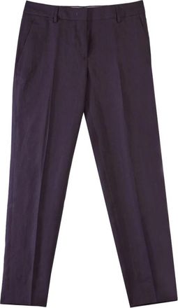 Paul Smith Pantalone Pinces Lino - Dames - Slim Fit Broeken - Paars - L - Linnen - Broeken