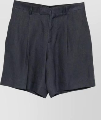Lardini mens pleated bermuda shorts belt loops