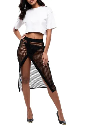 Off-white Black Transparent Midi Skirt