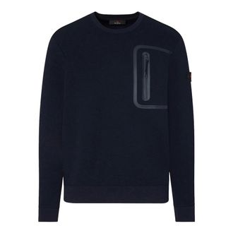 Peuterey Sweatshirts, male, Blue, Size: L Crewneck Sweatshirt with Zip Pocket