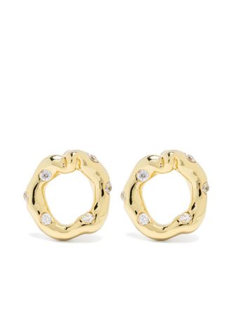 VANN Orecchini Irregular Circle con cristalli - Oro