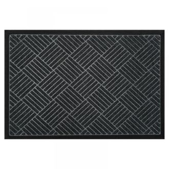 OEM Felpudo De Sarga Negra De 75 X 45 Cm, Muy Absorbente Y Resistente, De Pelo Largo, Ideal Para Parqu&eacute; Y Suelos Delicados