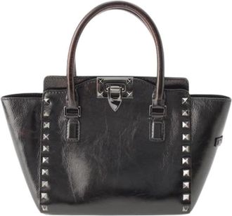 Valentino Pre-owned Satchel - Dames - Vintage Handtas - Zwart - ONE Size - Leer - Vintage