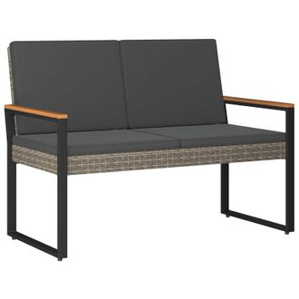 vidaXL Banco De Exterior Con Coj&iacute;n Gris Y Gris Oscuro 107 X 61 X 80 Cm Vidaxl
