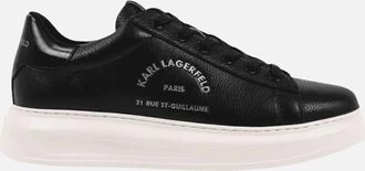 Karl Lagerfeld Mens Maison Tumble Leather Black/White Sneaker Trainer - Size: 10