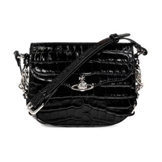 Vivienne Westwood Hunter Crossbody - Dames - Tassen - Zwart - Maat: ONE Size Leer