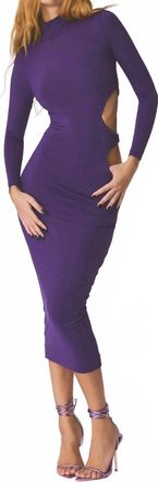 SER.O.YA Chroma Side Cut-Out Dress In Violet